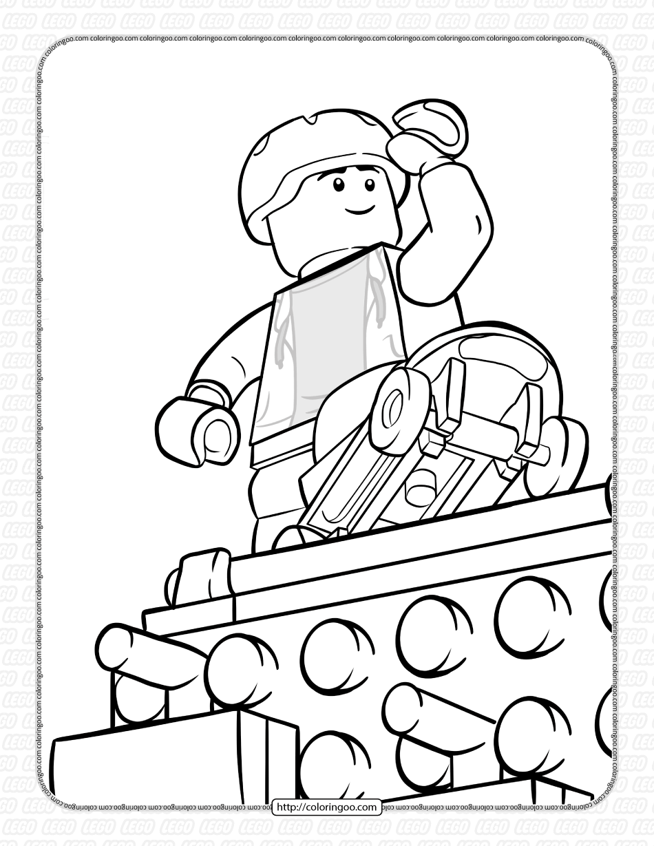 lego city skateboarding boy coloring pages