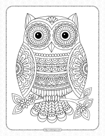 owl coloring pages for adults