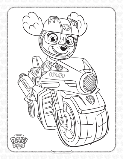 paw patrol sky moto pups coloring page