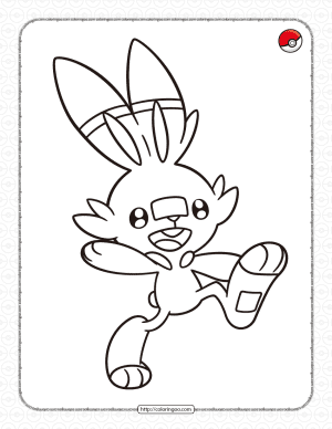 Pokemon Scorbunny Coloring Pages