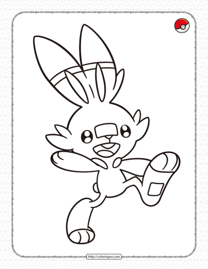 pokemon scorbunny coloring pages