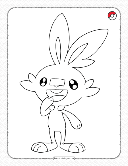 pokemon scorbunny coloring pages for kids
