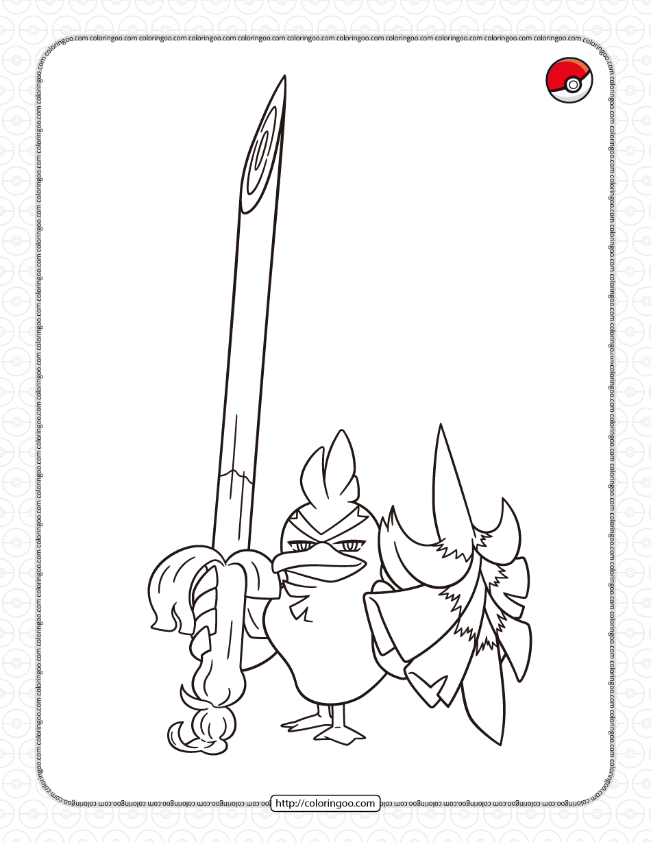 pokemon sirfetch coloring pages