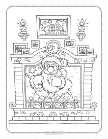 santa claus brings christmas presents coloring page