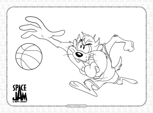space jam 2 a new legacy tazmanian devil coloring page