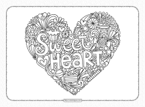 sweet heart coloring page for adults