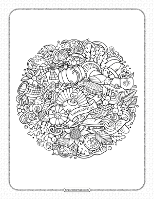 thanksgiving day doodle coloring pages
