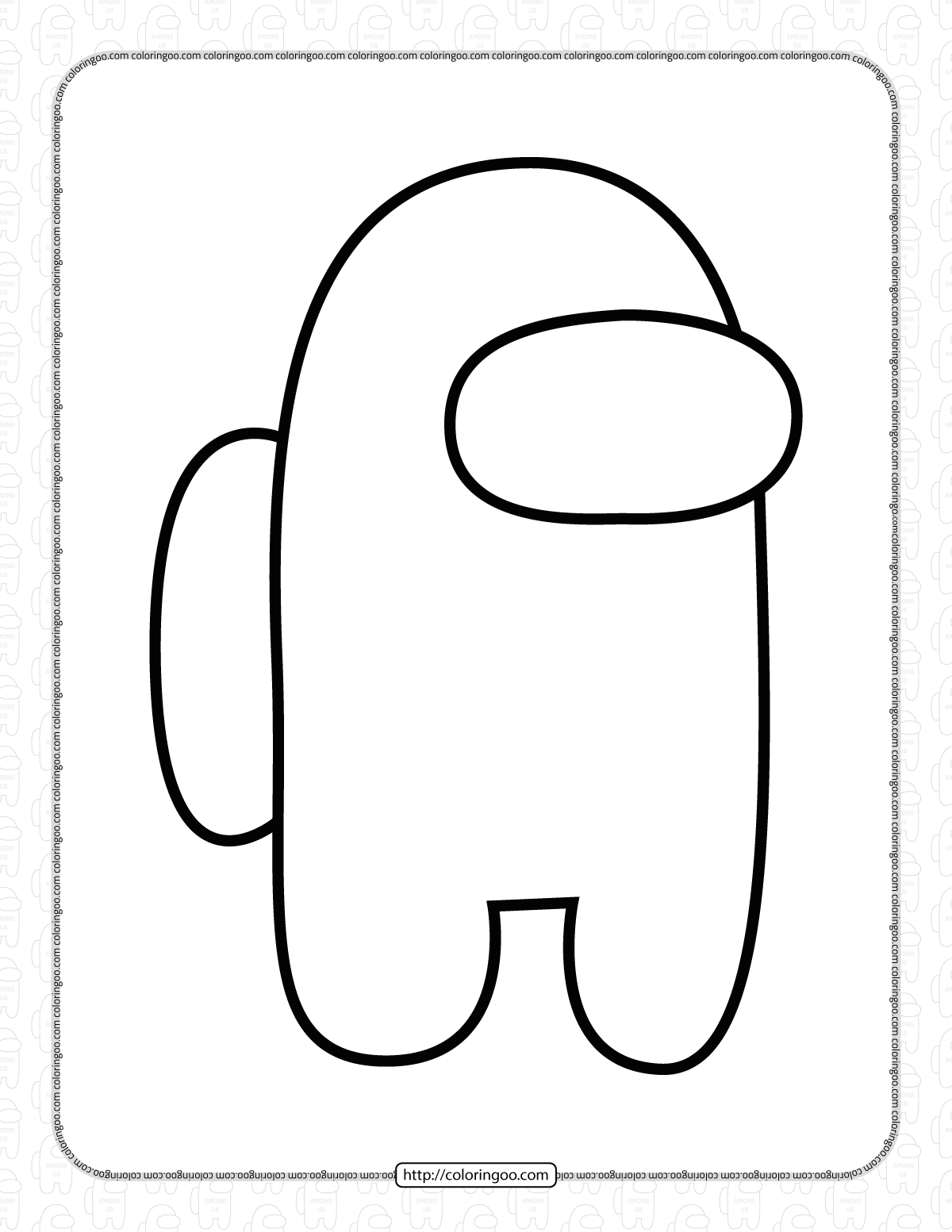among us outline coloring page