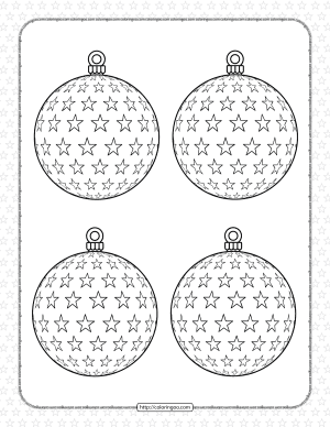 Christmas Baubles with Stars Coloring Page