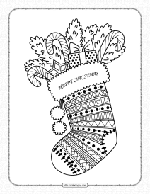 christmas stocking with gifts coloring pages