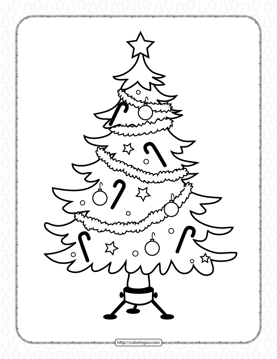 christmas tree coloring pages for kids