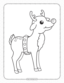 Cute Little Reindeer Coloring Pages for Christmas