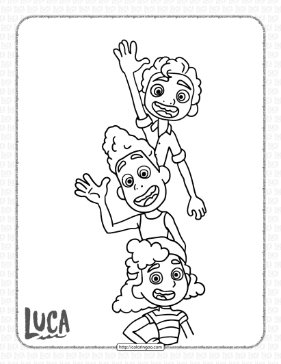 disney luca characters coloring pages