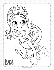 disney luca water alberto swimming coloring page