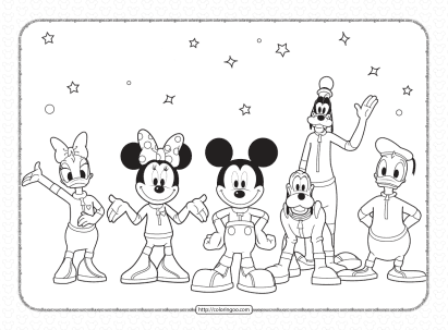 disney mickey mouse space adventure coloring page