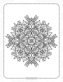 free flower mandala coloring page