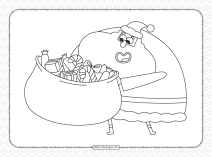 free santas gift bag coloring page