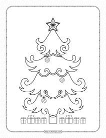 gifts under the christmas tree coloring page