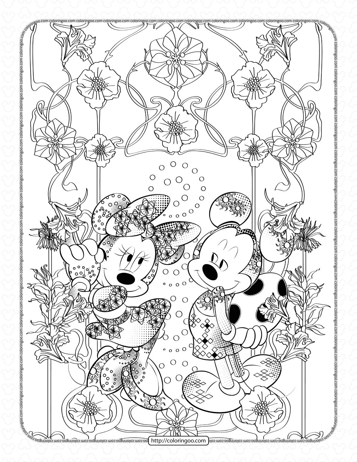 mickey and minnie mouse coloring pages for adults