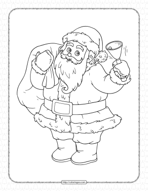 Santa Claus Ringing Bell Coloring Pages