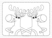 santa reindeers christmas coloring page