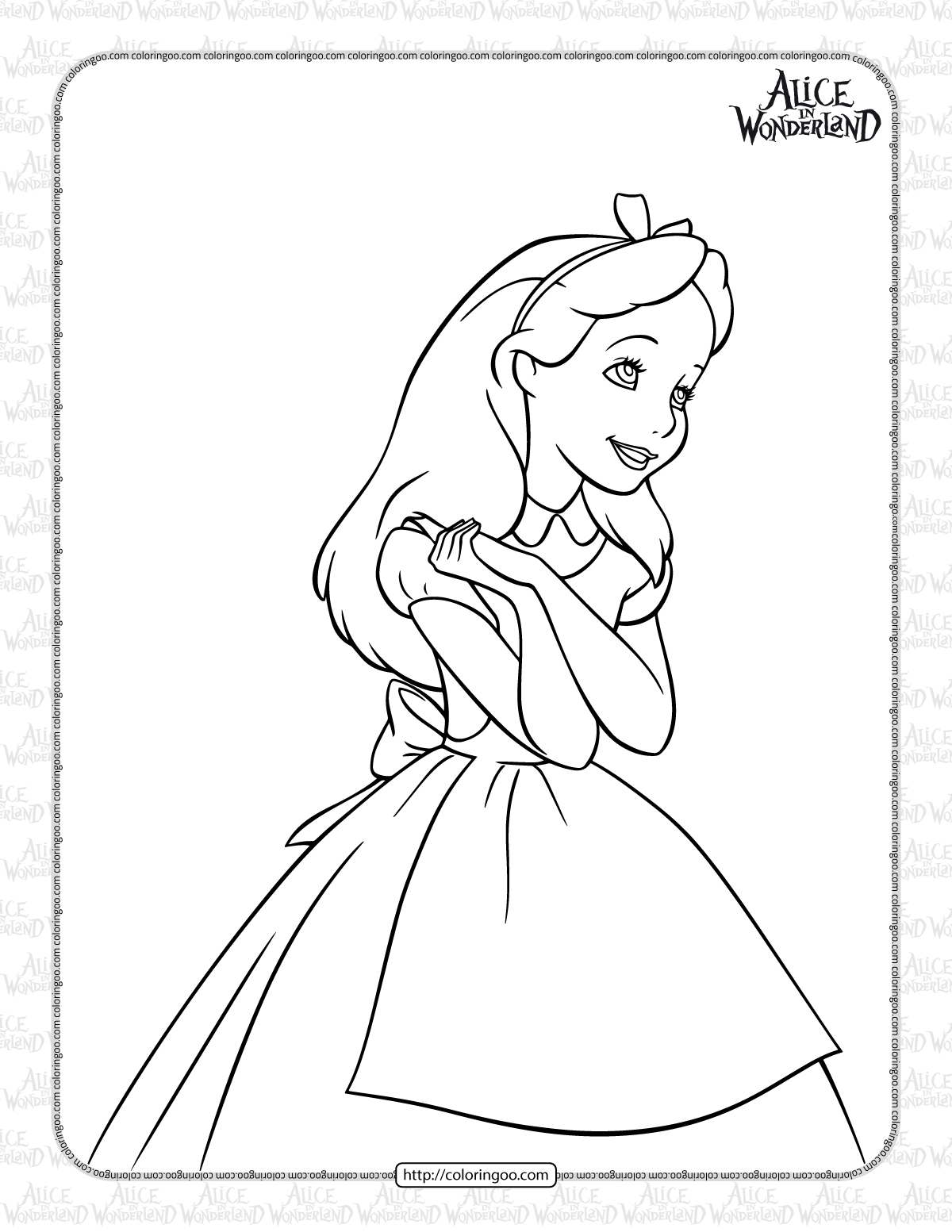 alice in wonderland coloring pages for kids