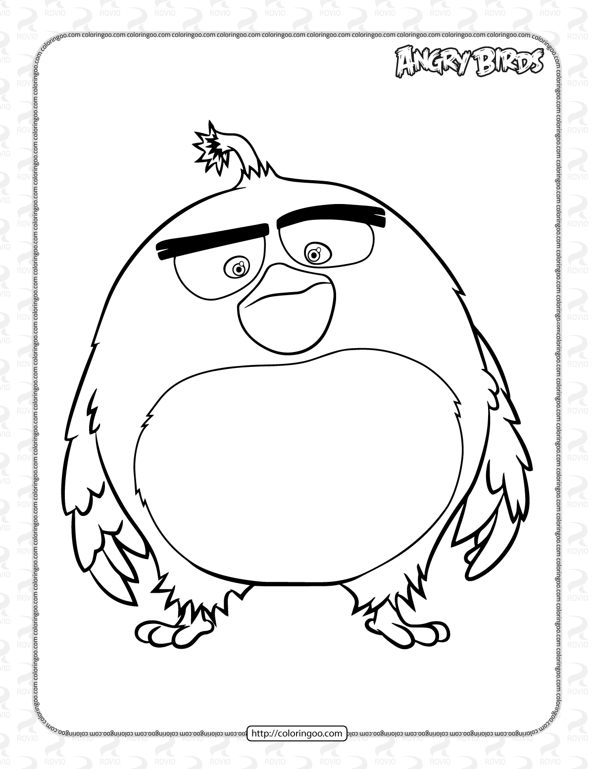 angry birds bomb coloring pages