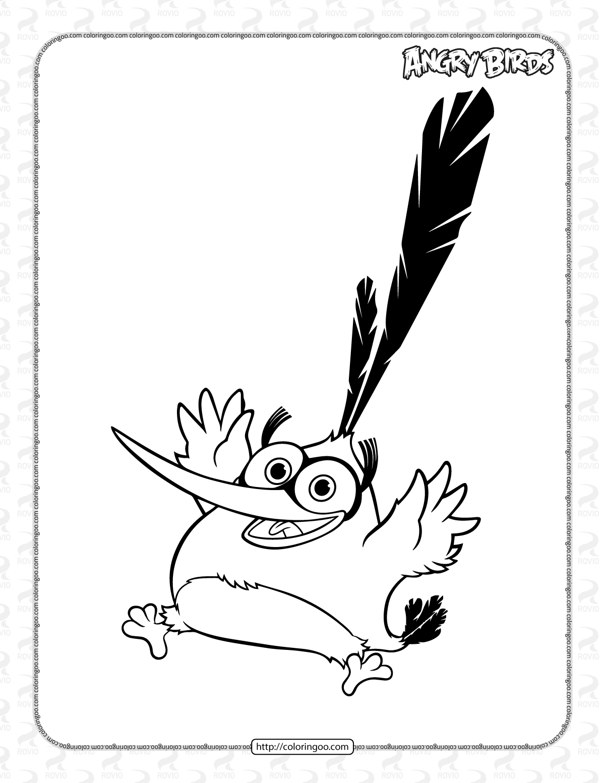angry birds chuck coloring pages