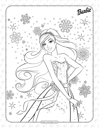 barbie shining at the new year coloring page