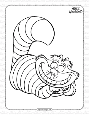 Cheshire Cat from Alice in Wonderland Coloring Page