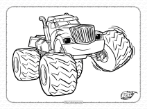 Crusher Blaze and the Monster Machines Coloring