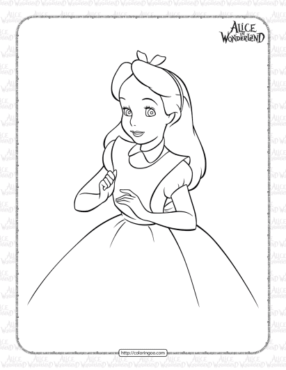 free printable alice in wonderland coloring pages