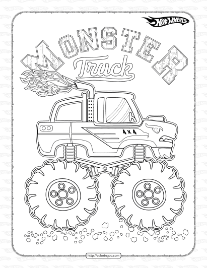 hot wheels monster truck coloring pages