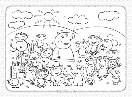 peppa pig and friends coloring pages