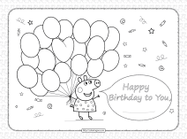 peppa pig happy birthday coloring pages