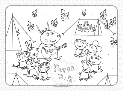 peppa pig school trip coloring page