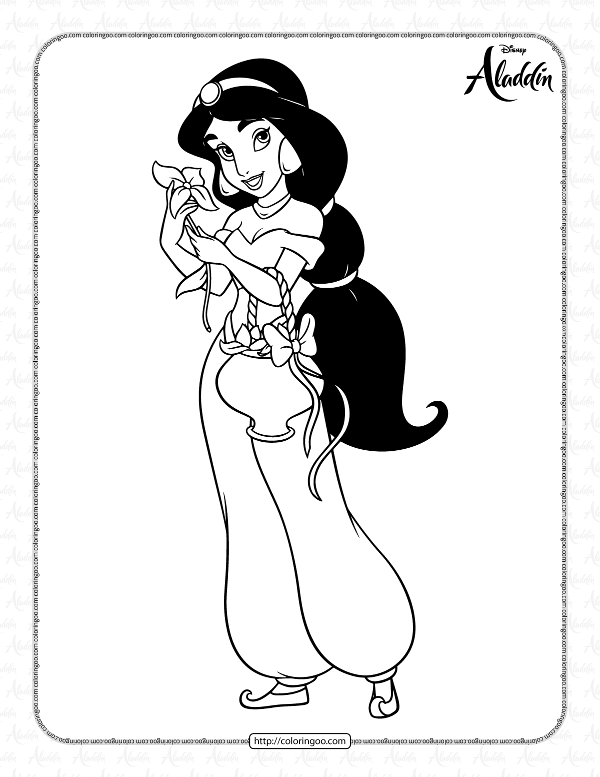 princess jasmine coloring pages for girls