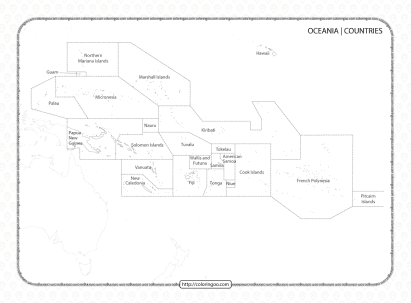 printable oceania countries labeled pdf workseet