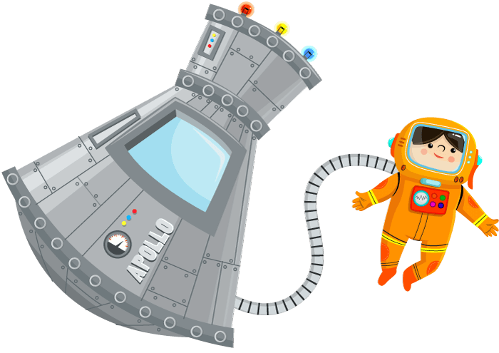 Space Astronaut Coloring Page for Kids Colored