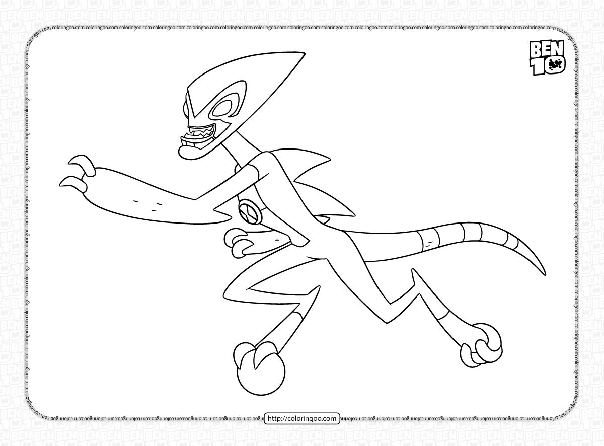 ben 10 crashhopper pdf coloring sheet