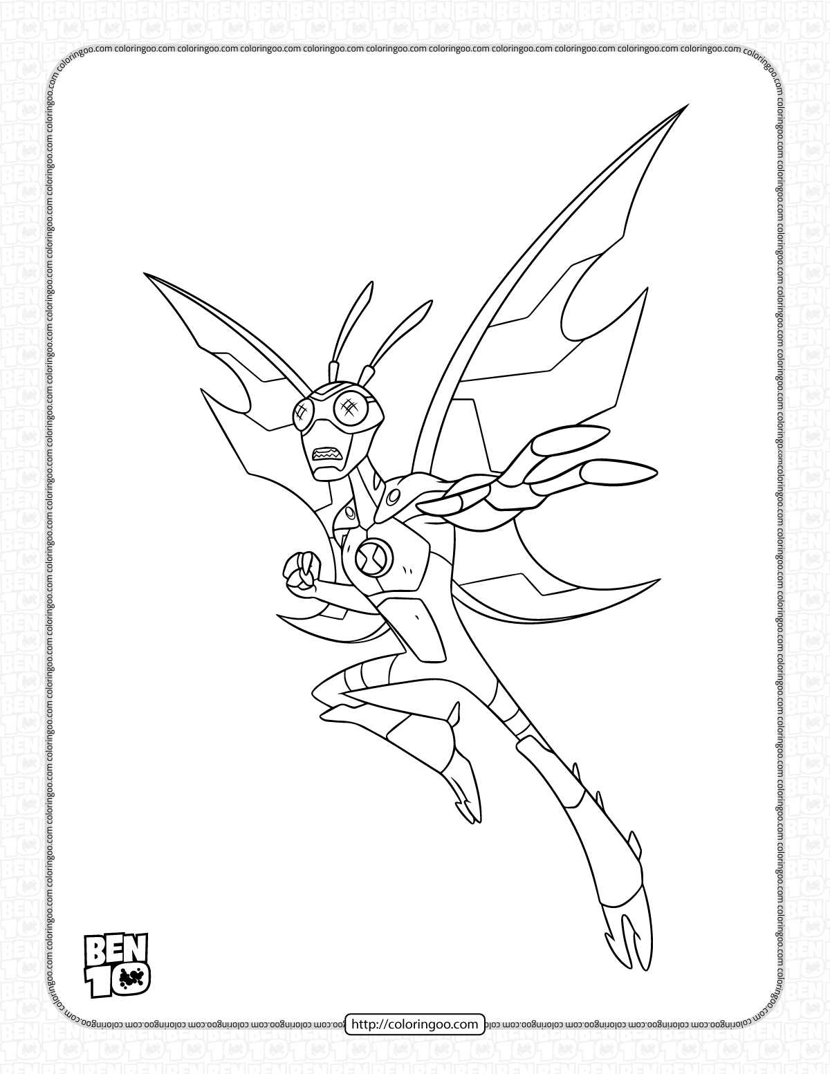 Ben 10 Ultimate Stinkfly Coloring Pages