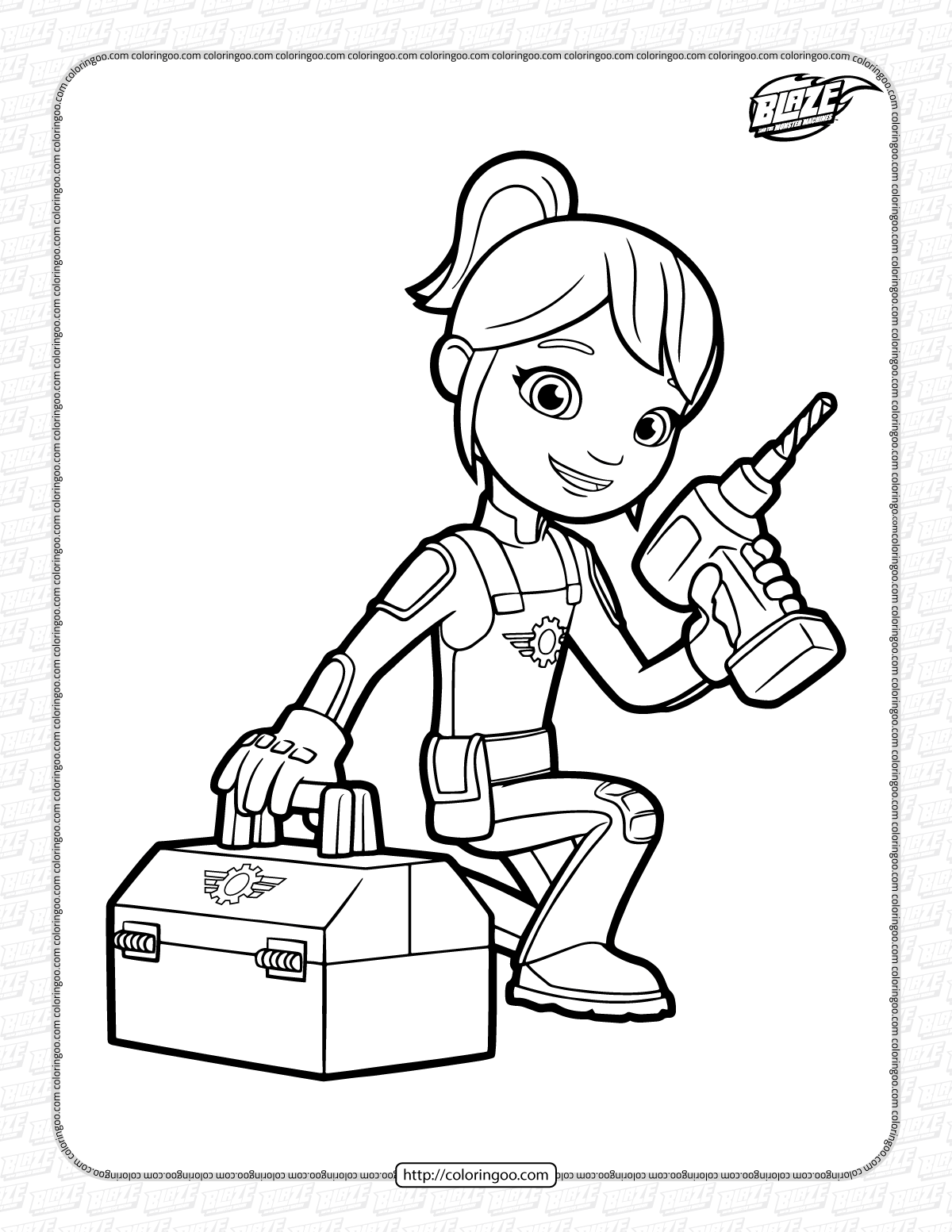 blaze and the monster machines gabby coloring pages
