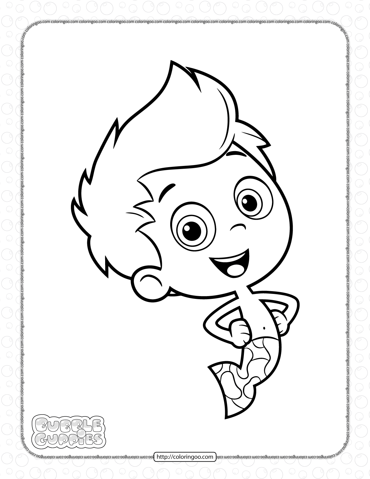 bubble guppies gil coloring pages for kids
