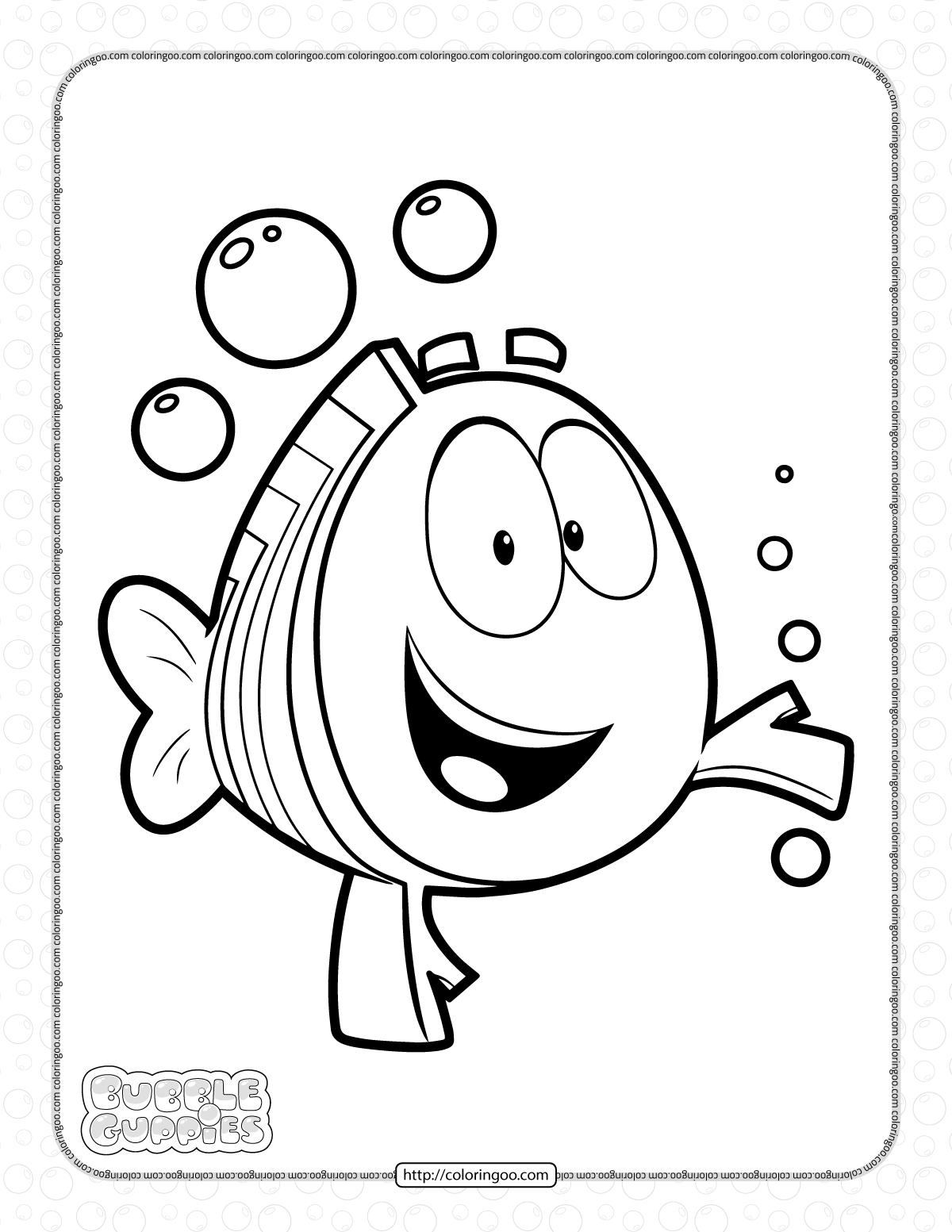 bubble guppies little fish coloring pages