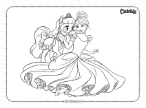 cinderella and her pony pet coloring page