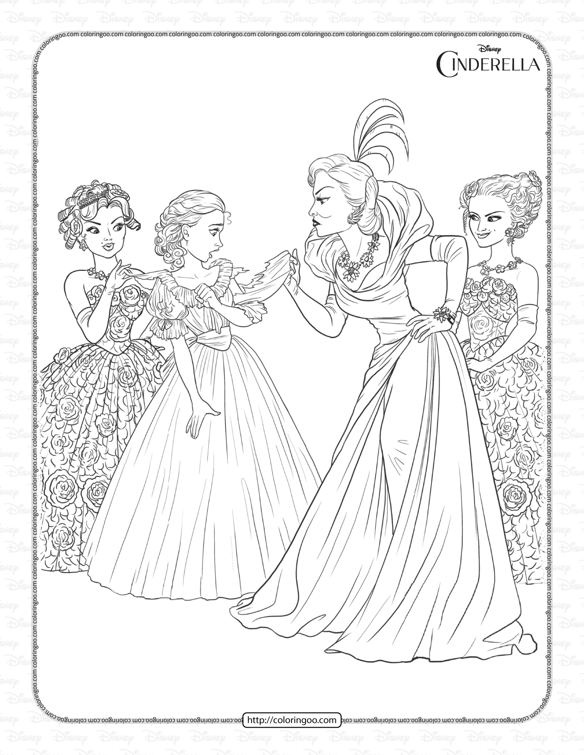 cinderellas wicked stepmother coloring page