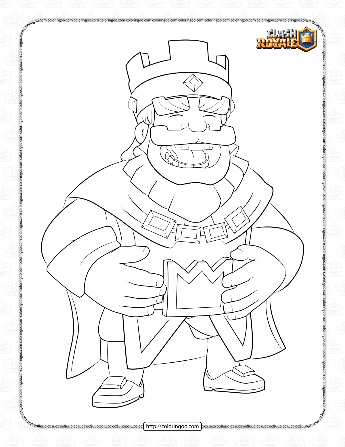 clash royale the king pdf coloring pages