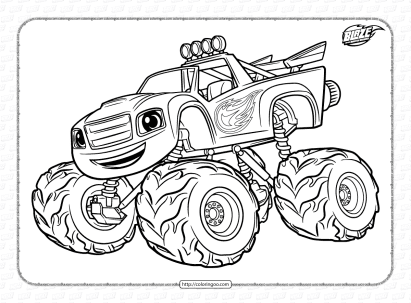 free printable blaze coloring pages