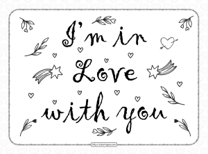 I'm in Love with You Coloring Page
