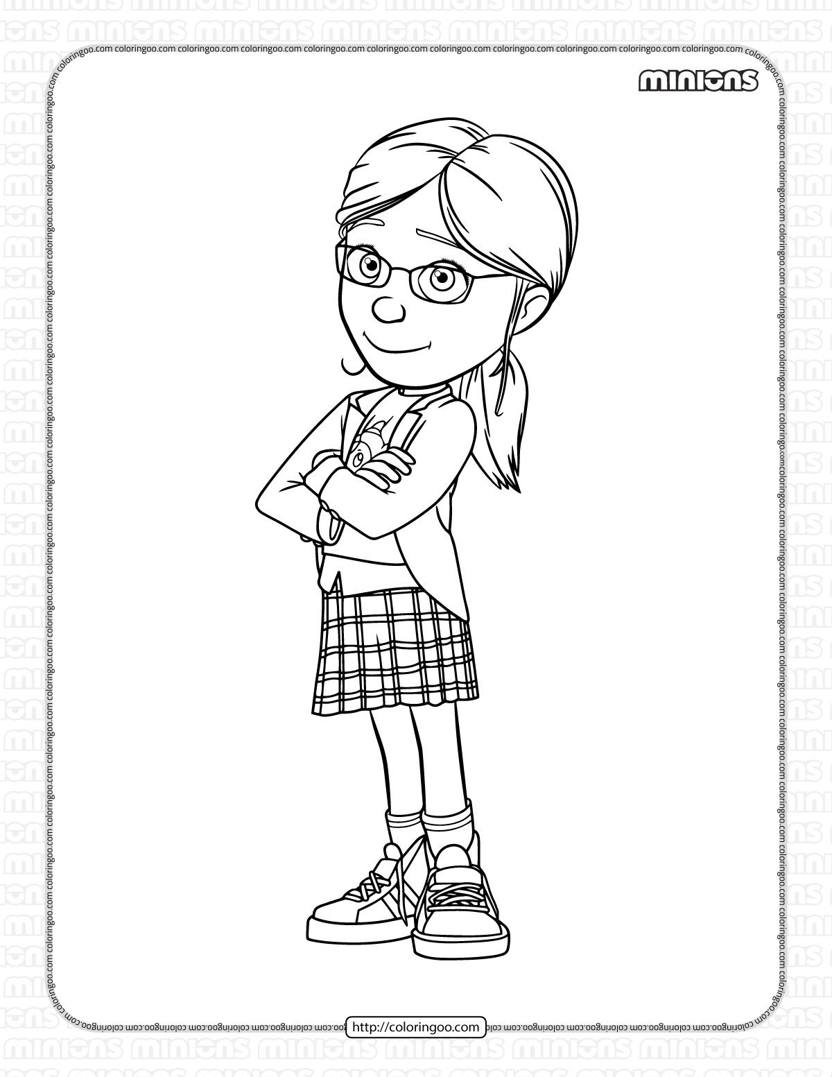 Minions Margo Gru Coloring Page